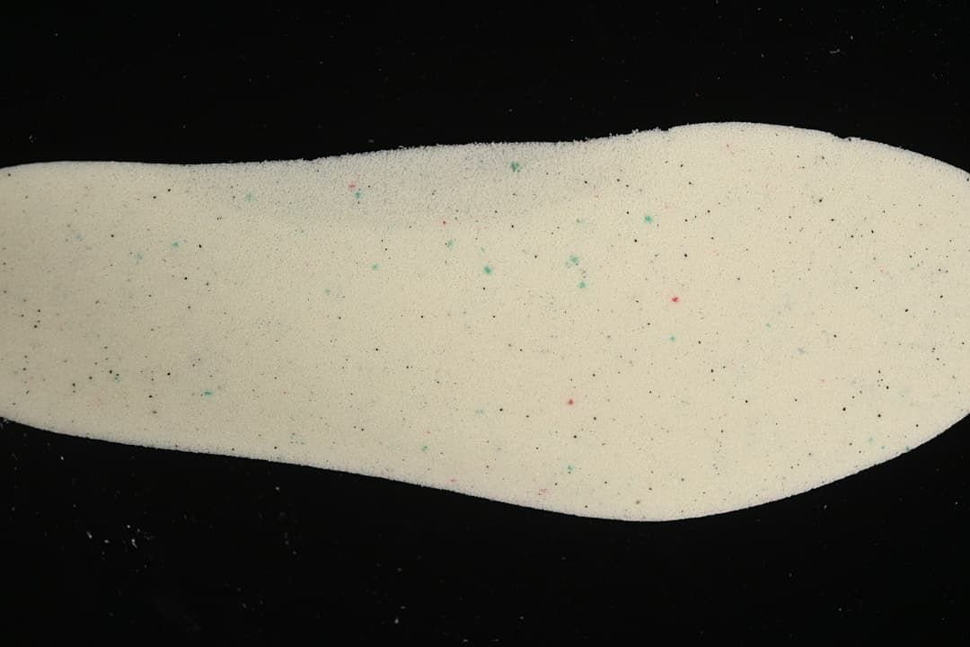 Close-up of a light-colored shoe insole