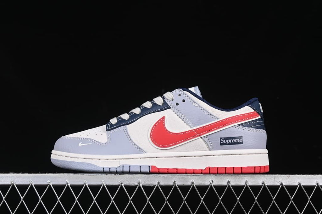 Side view of a single sneaker against a dark background