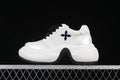 Side view of a white SMFK Future Ripple low-top sneaker with black laces and a thick sculpted sole