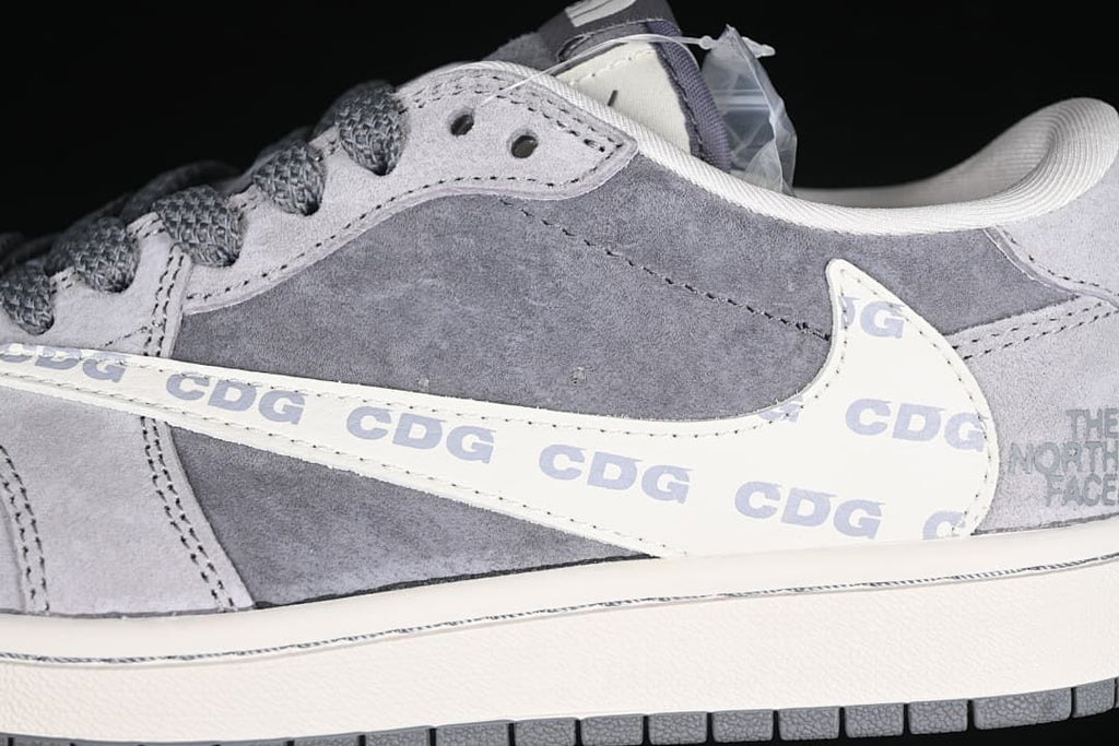 Close-up of the printed side detail and gray upper