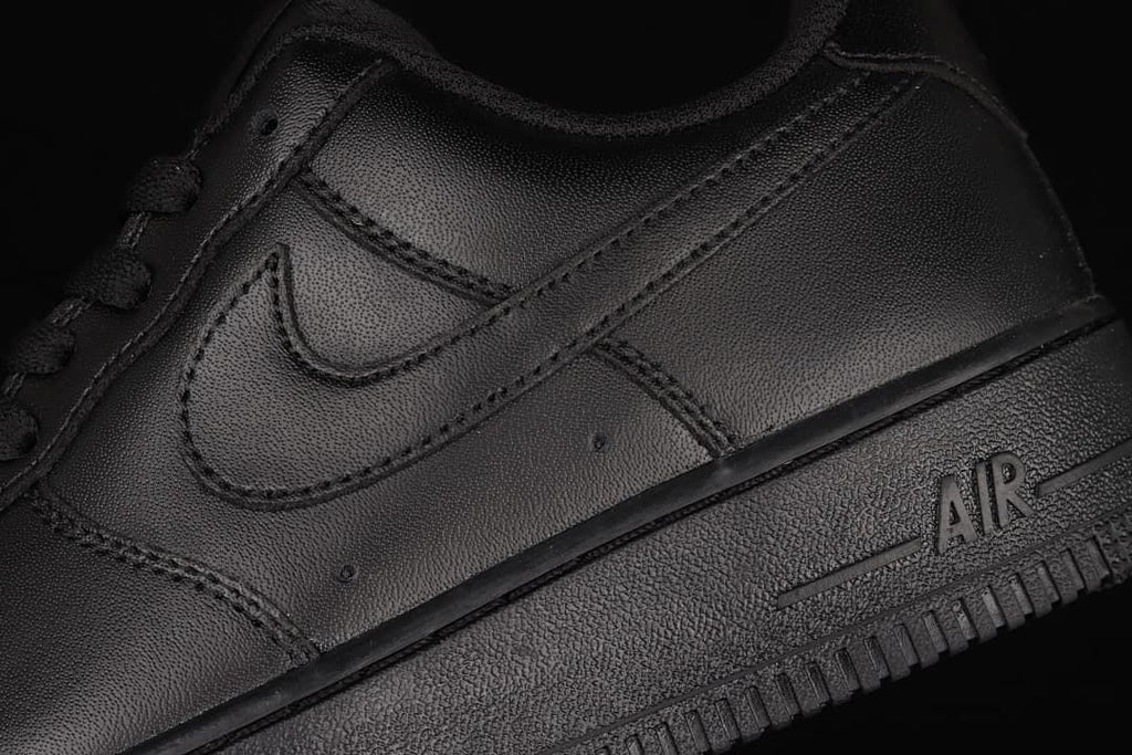 Close-up of the black side Swoosh and Air-marked midsole.