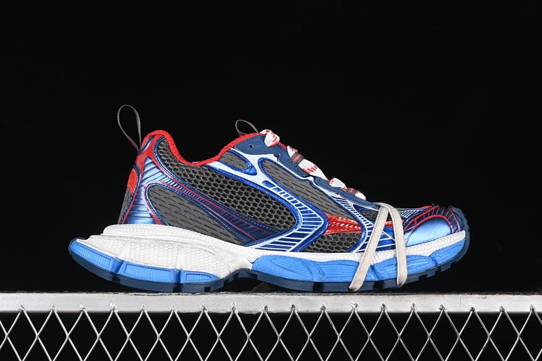 Side profile highlighting the layered panels and chunky sole