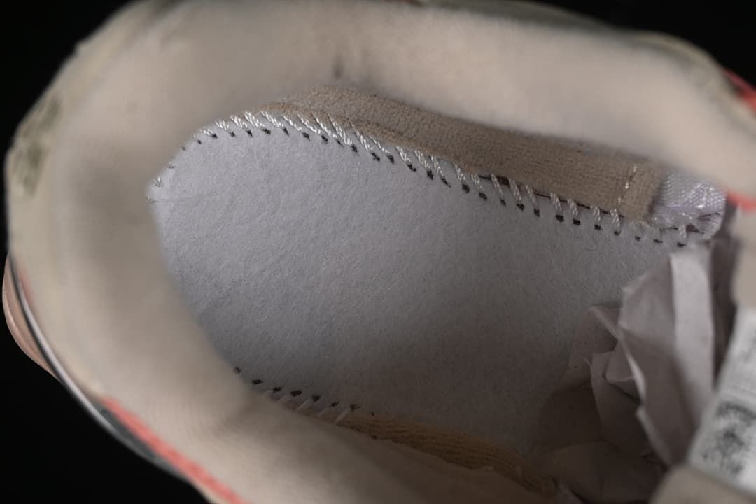 Close-up view inside the sneaker
