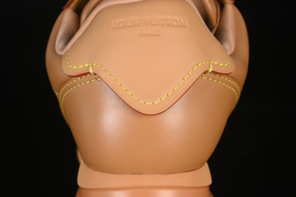 Rear view showing the heel detail and contrast stitching
