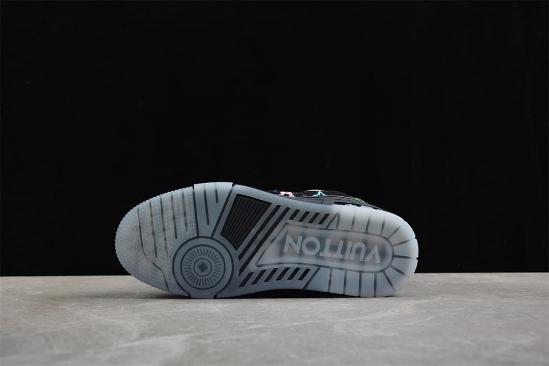 Underside view showing the translucent outsole and tread pattern