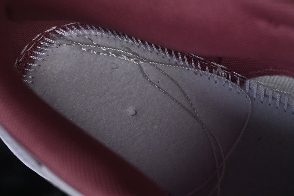 Close-up of the sneaker's interior stitching and lining