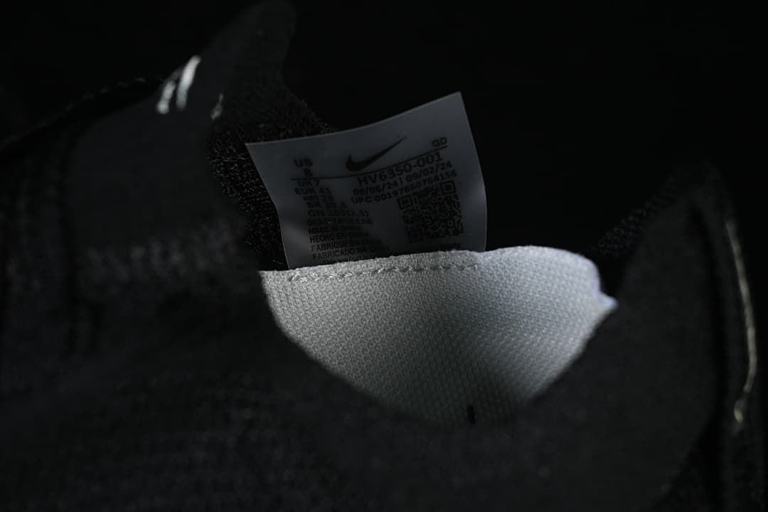 Close-up of the shoe label inside the collar
