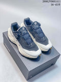 Blue and white KAILAS FUGA EX3 BOA shoes shown from above on a box.