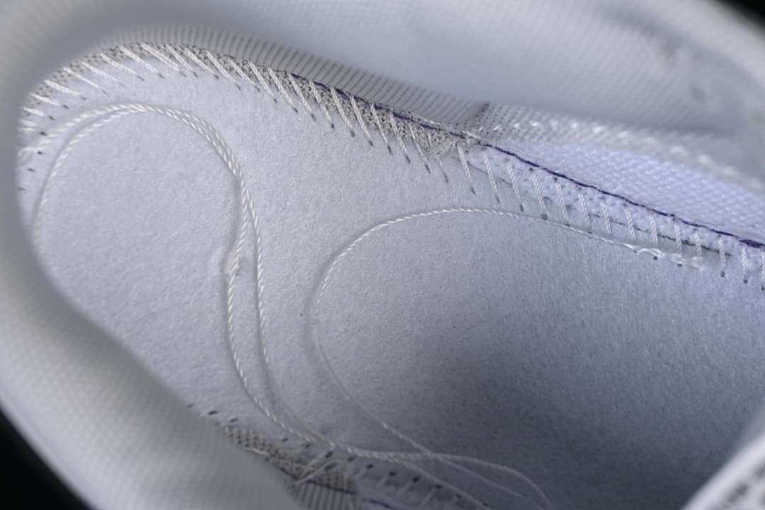 Close-up of stitching and interior construction