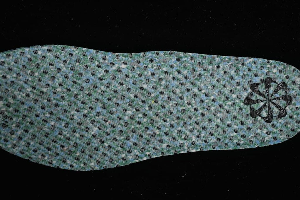 Close-up of the opposite side of the patterned insole