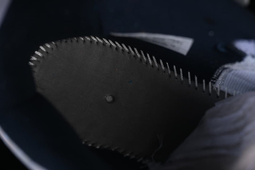 Close-up view inside the shoe