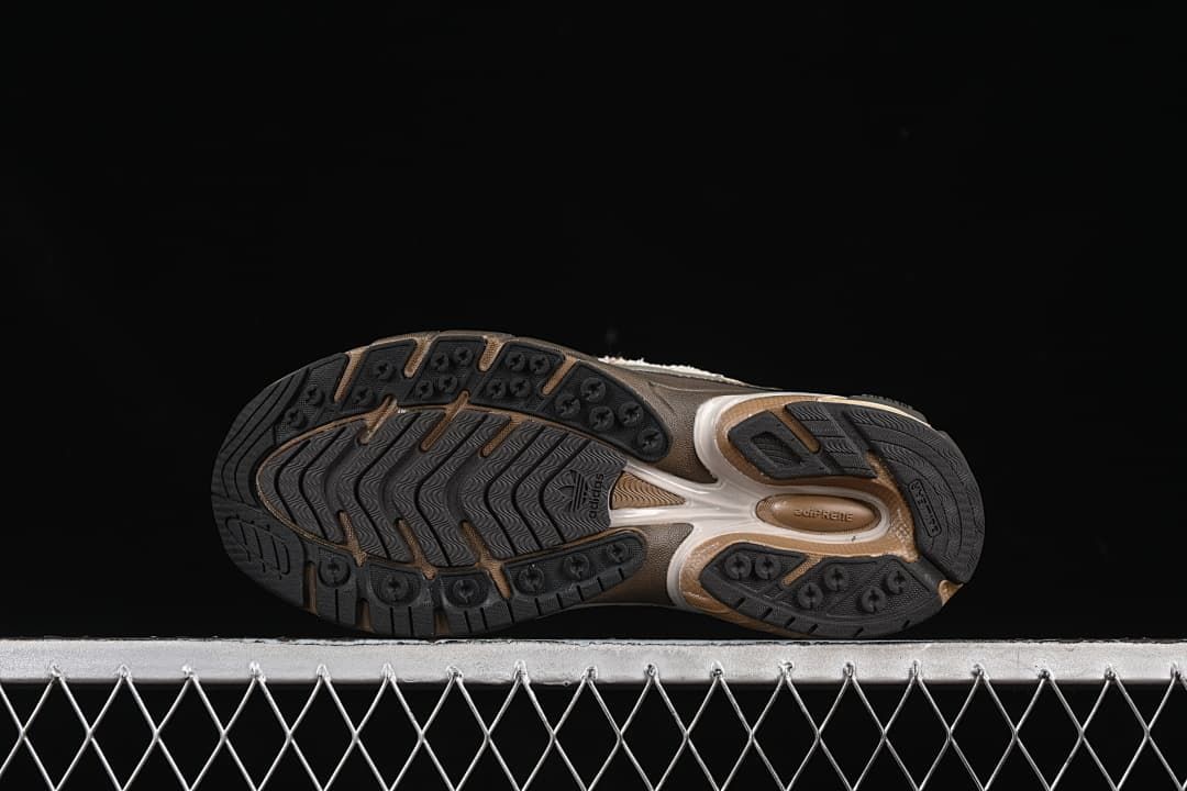 Underside view showing the patterned outsole