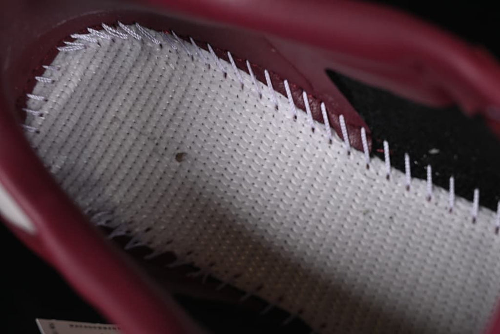Close-up of the shoe's inner construction