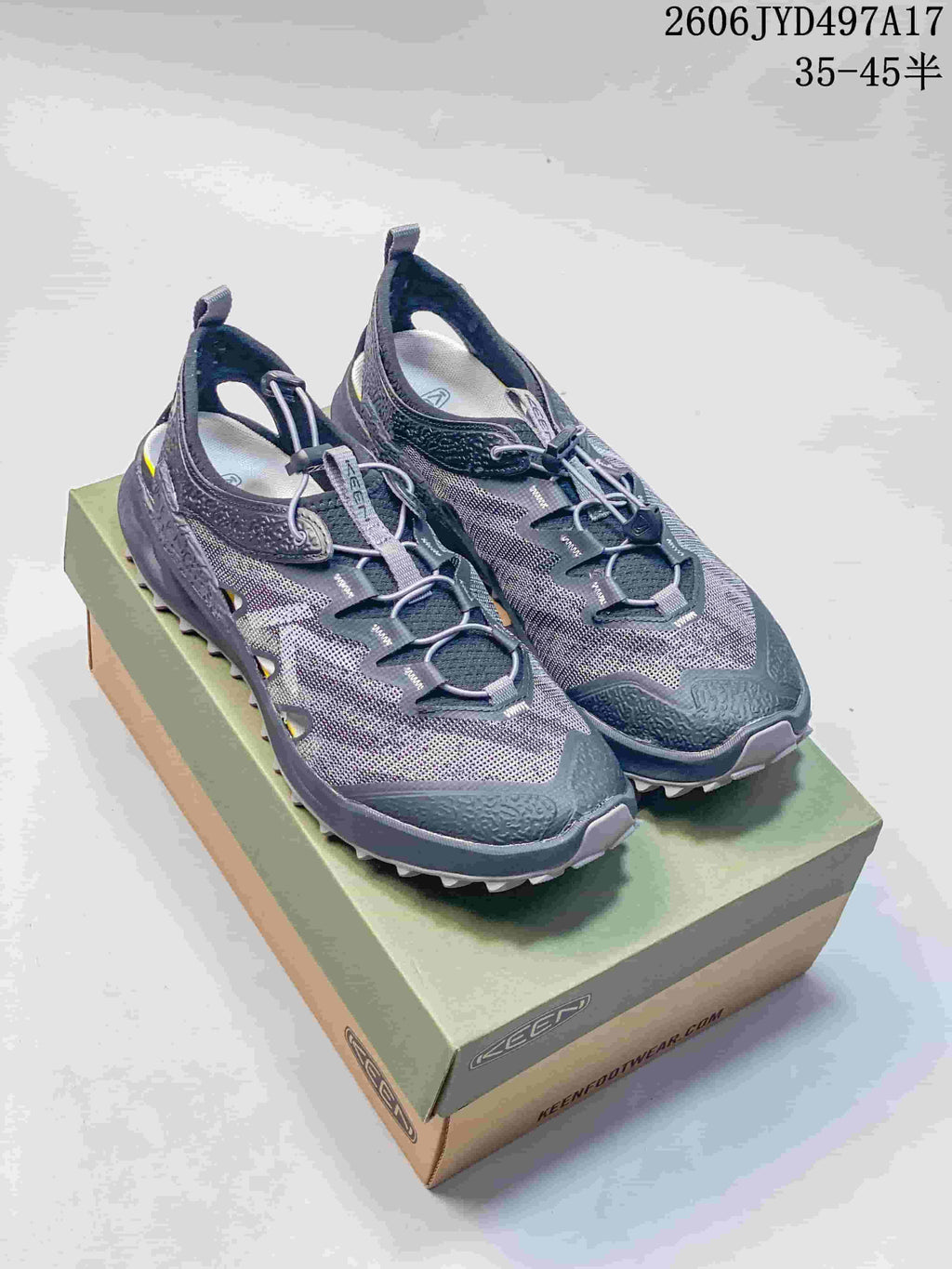 Gray KEEN Zionic ADV low-top hiking shoes with drawcord closure