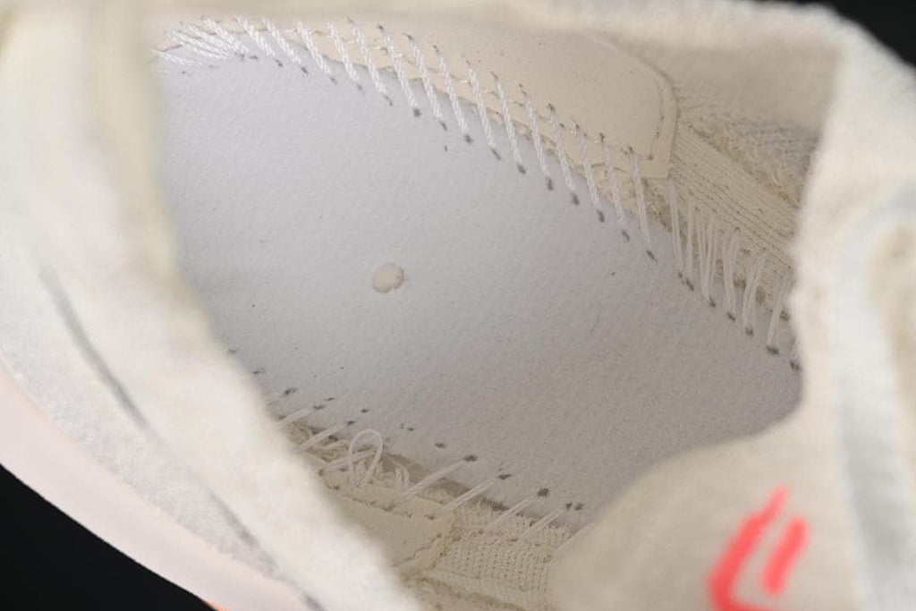 Close-up of the inside of the off-white running shoe