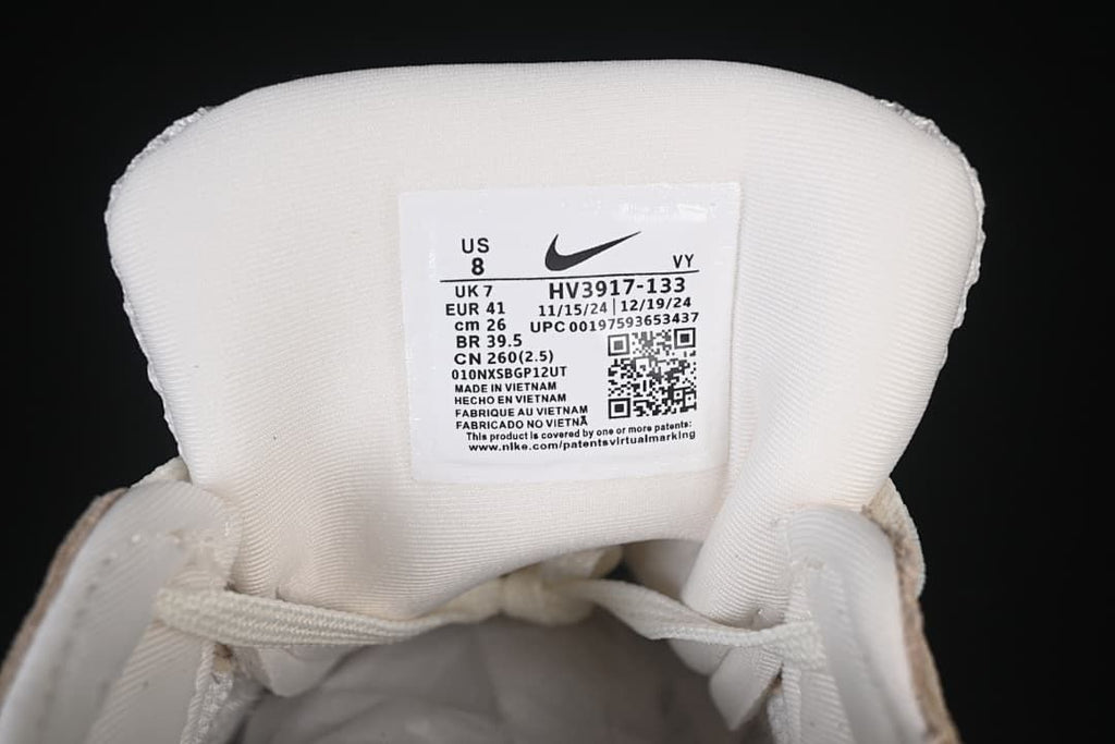 Tongue size label showing style HV3917-133 and sample size EU 41