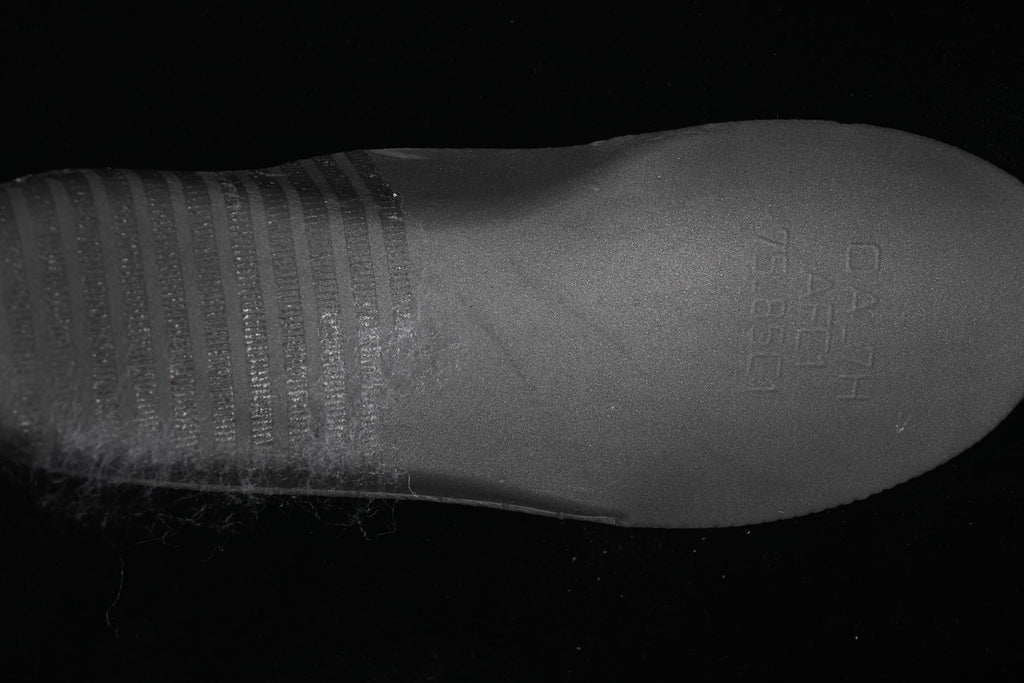 Close-up view of the dark shoe insole