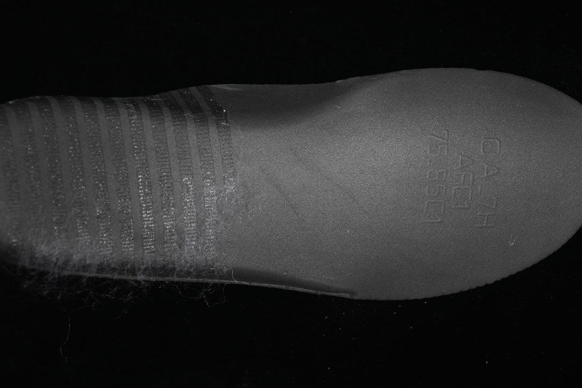 Close-up view of the dark shoe insole