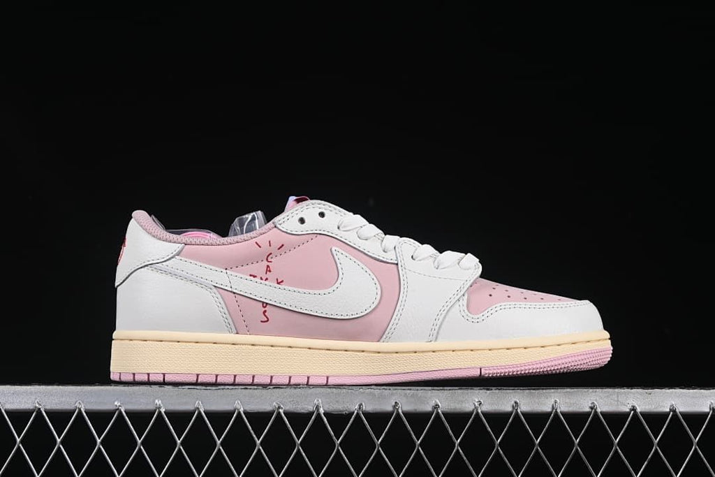 Side profile showing pink and white panels and the low-cut shape