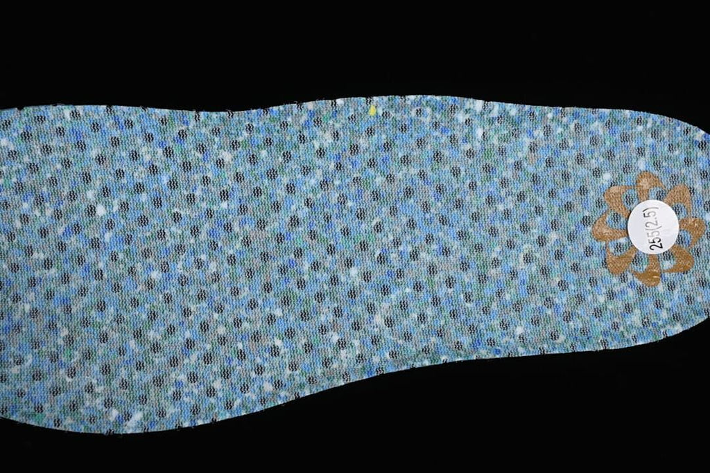 Reverse side of a shoe insole with a visible 25.5 size marking.