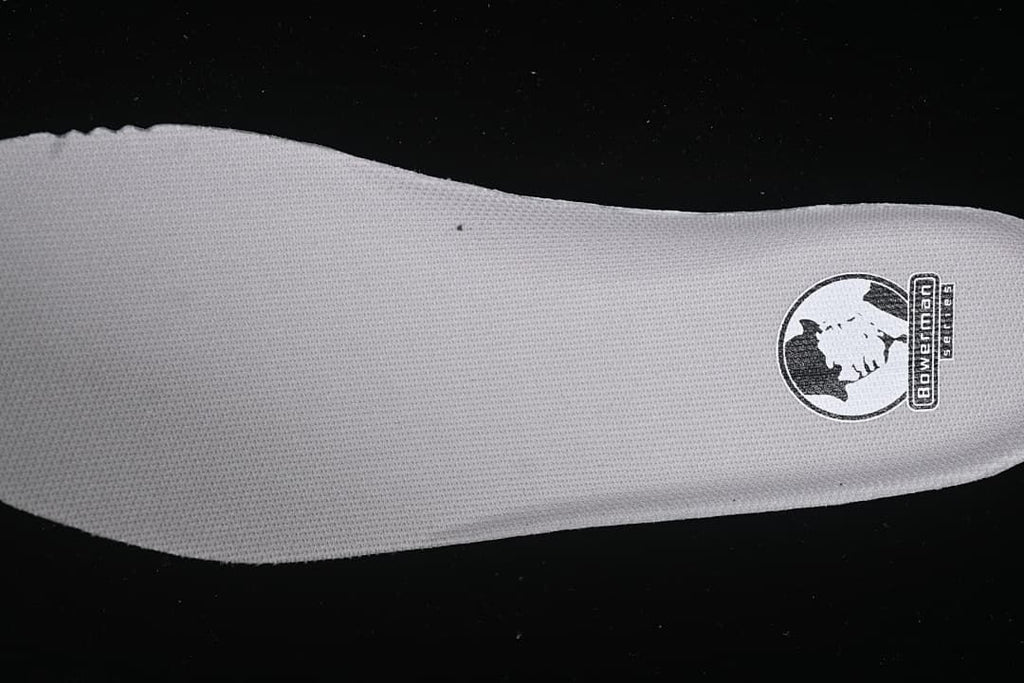 Close-up of the textured insole and printed graphic inside the shoe.