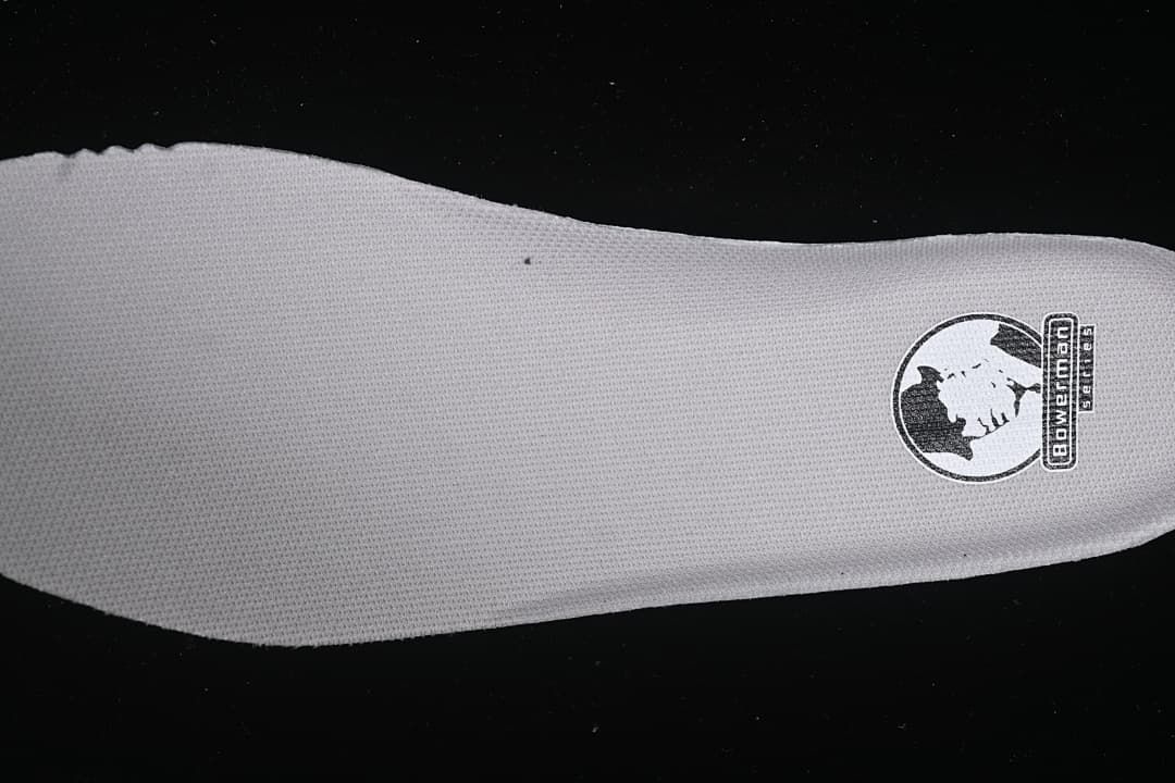 Close-up of the textured insole and printed graphic inside the shoe.