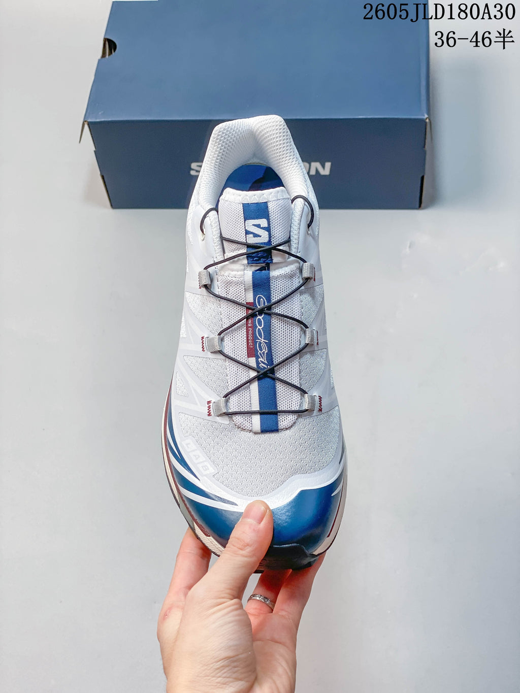 Top view showing the mesh-look upper and cord lacing
