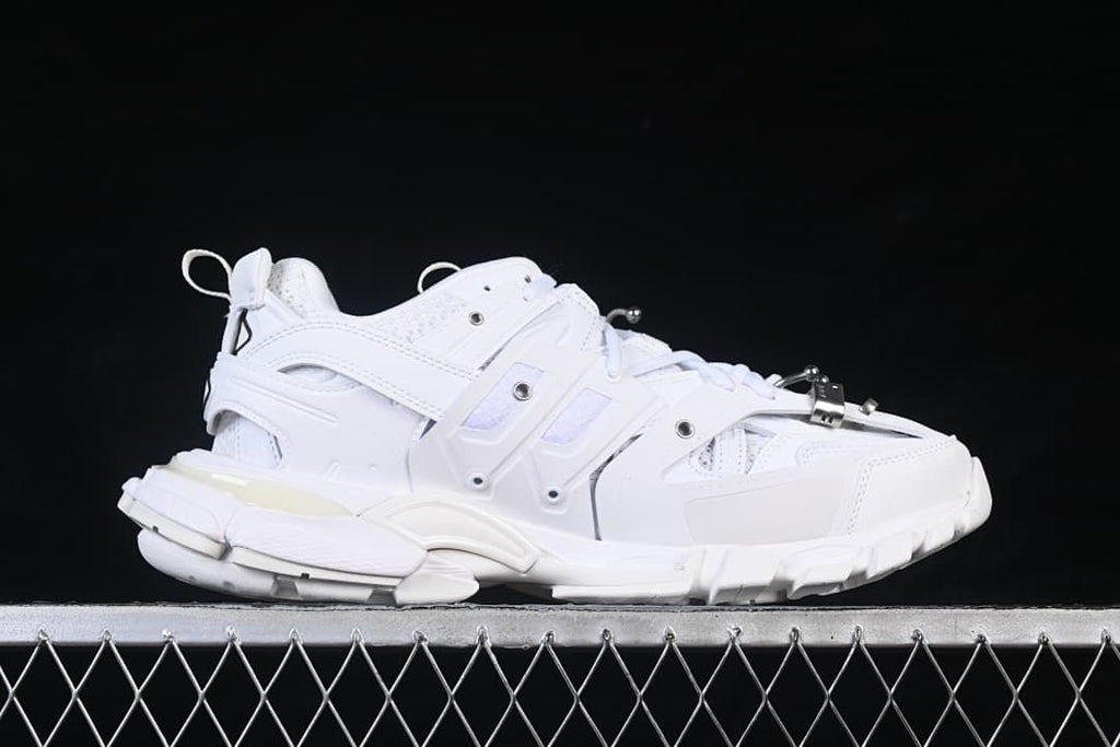 Side profile of the white sneaker