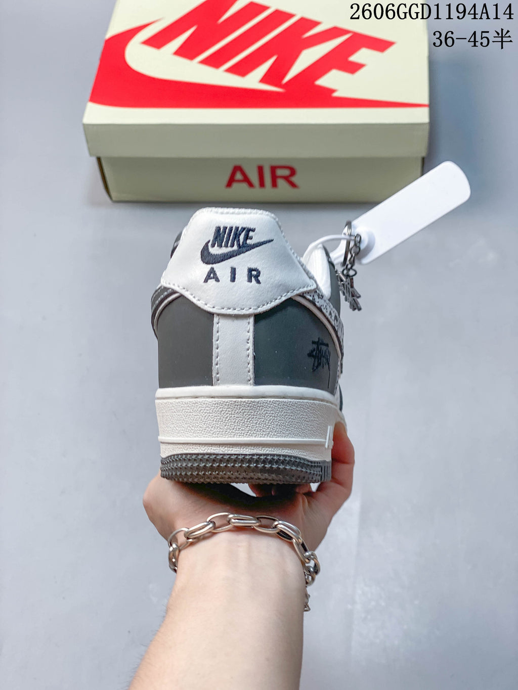 Rear view showing the heel panels and Air Force branding