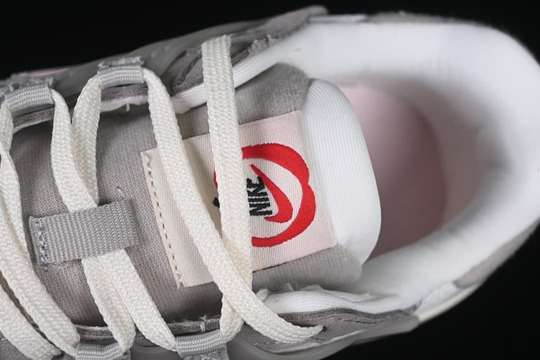 Close-up view of the lace area and tongue branding