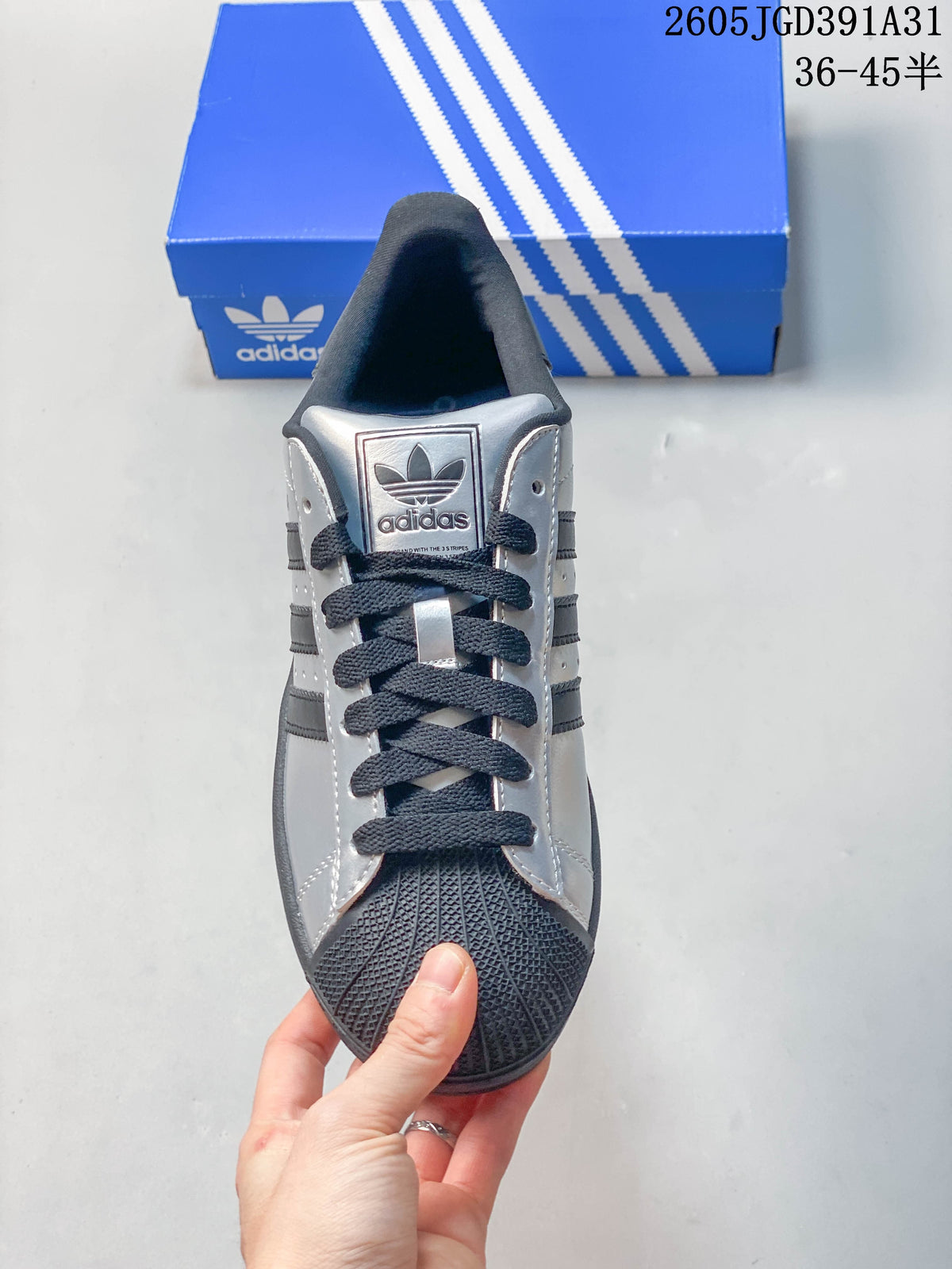 Top view showing the laces, tongue branding, and textured shell toe.