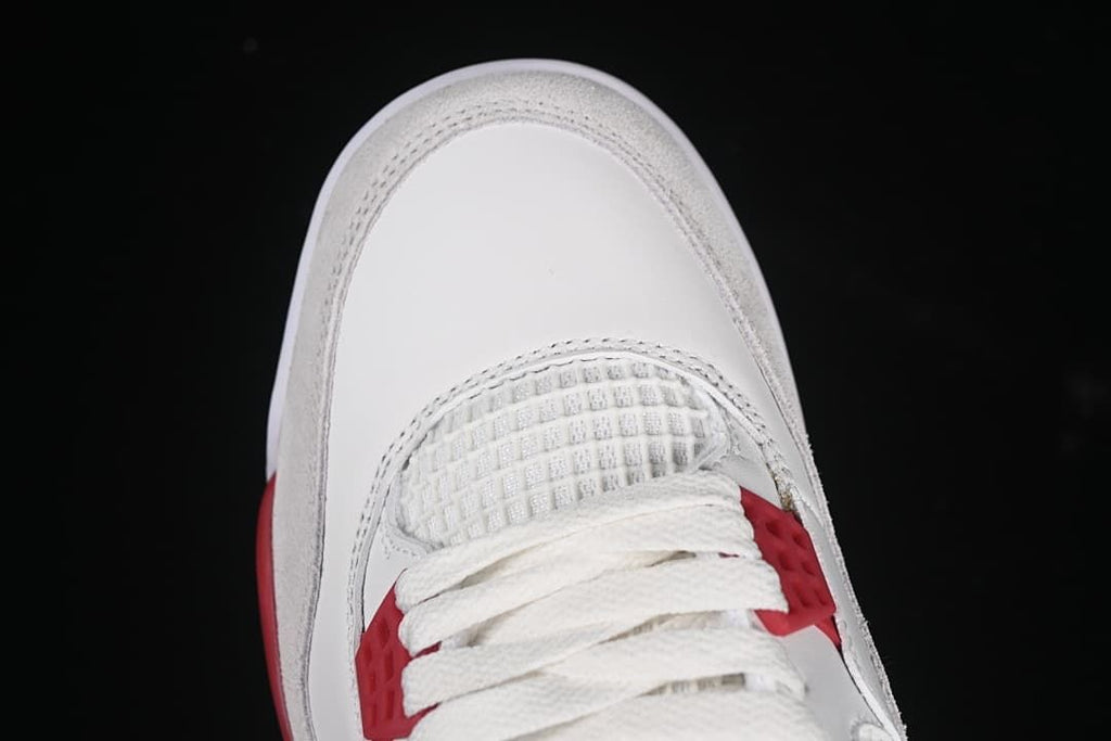 Top-down close-up of the toe box and laces