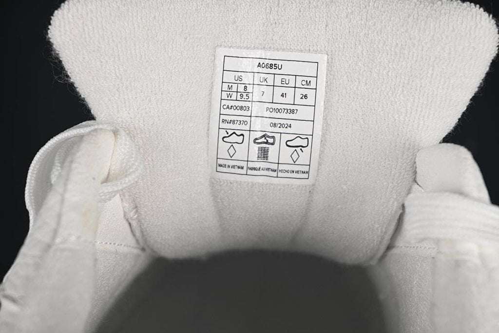 Tongue size label showing a sample size of EU 41