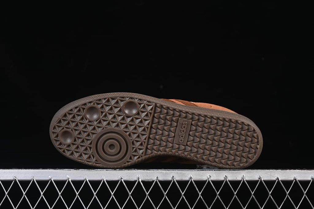 Underside view showing the patterned brown outsole