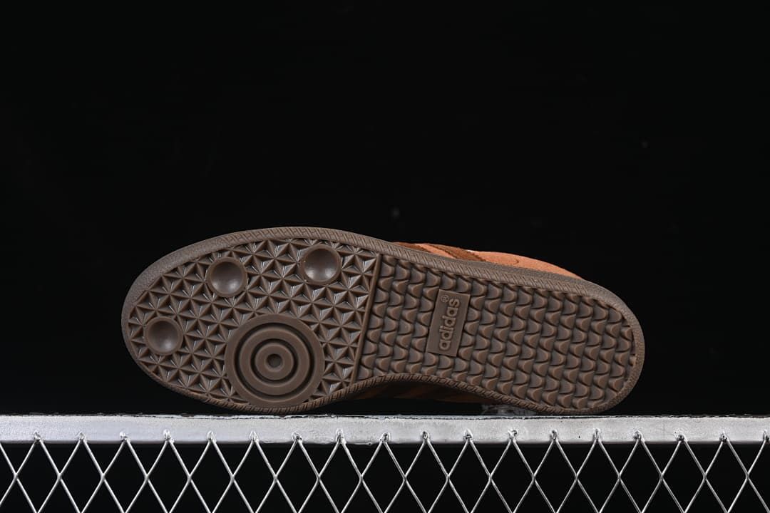 Underside view showing the patterned brown outsole