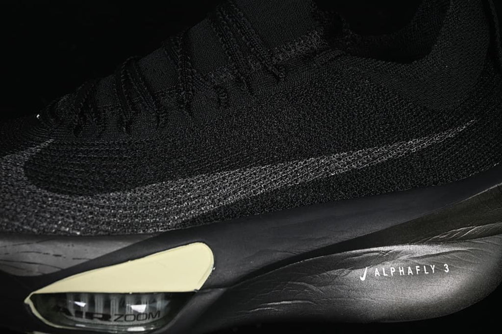 Close-up of the side Swoosh and Alphafly 3 sole marking
