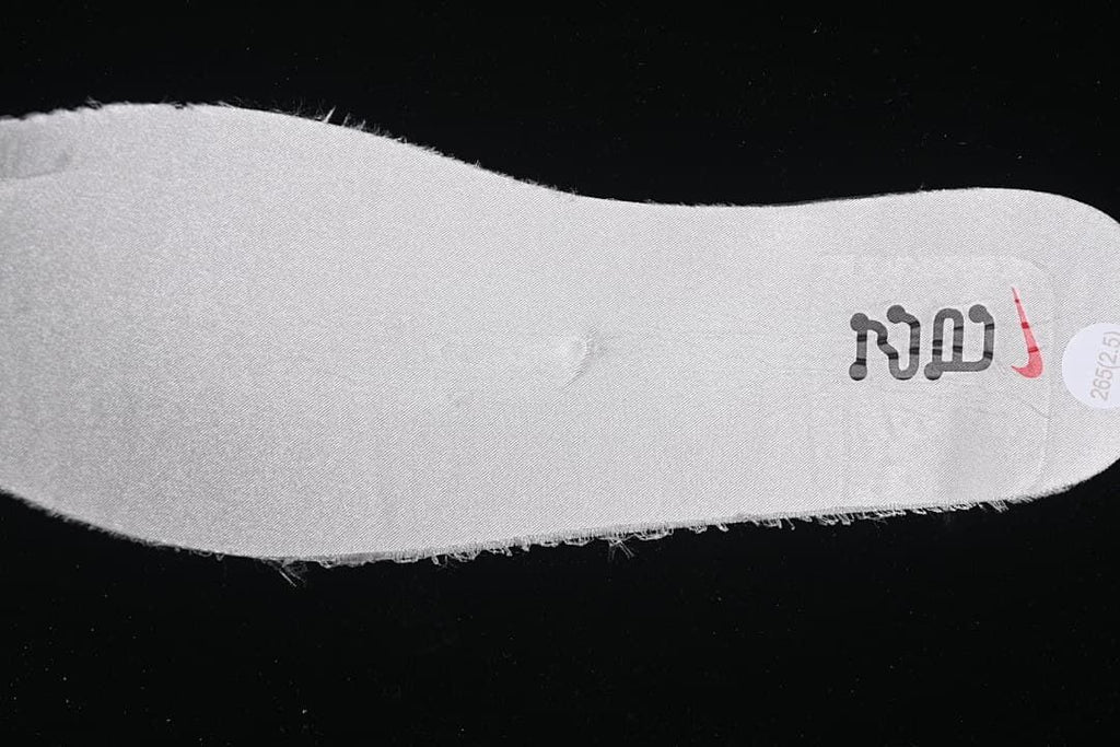Close-up of the shoe insole with Nike branding and a visible size marking.