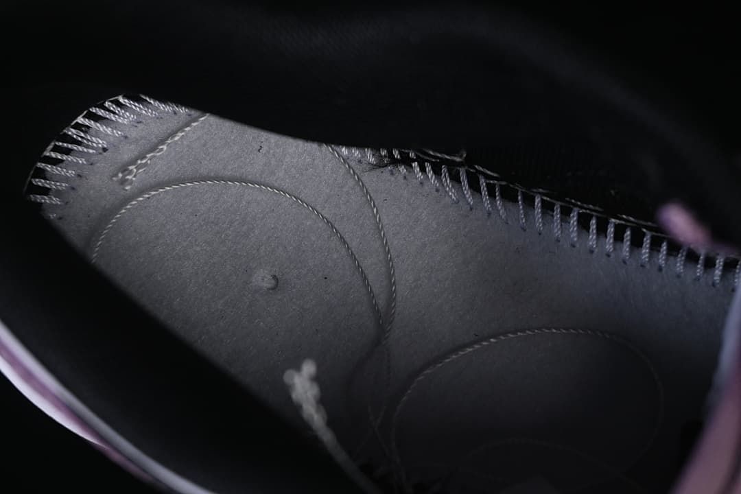 Close-up of the interior stitching and lining