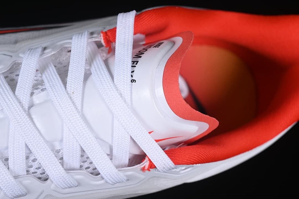 Close-up of the shoe tongue marked Zoom Fly 6