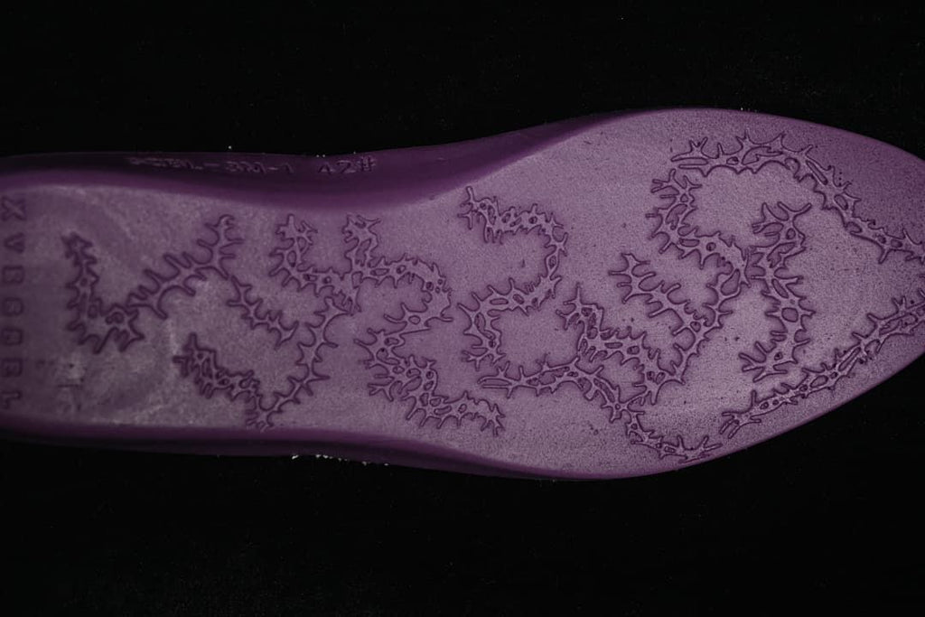 Close-up of patterned outsole detailing