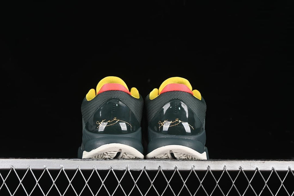 Rear view of the pair showing heel details and contrasting accents
