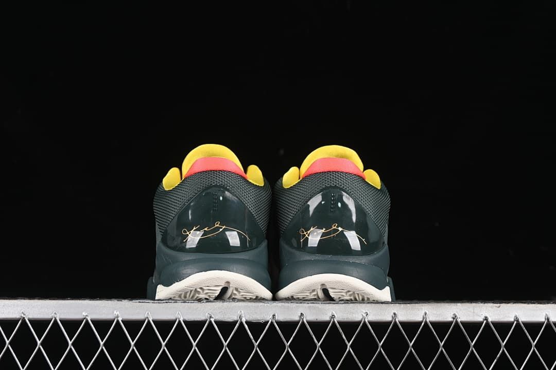 Rear view of the pair showing heel details and contrasting accents