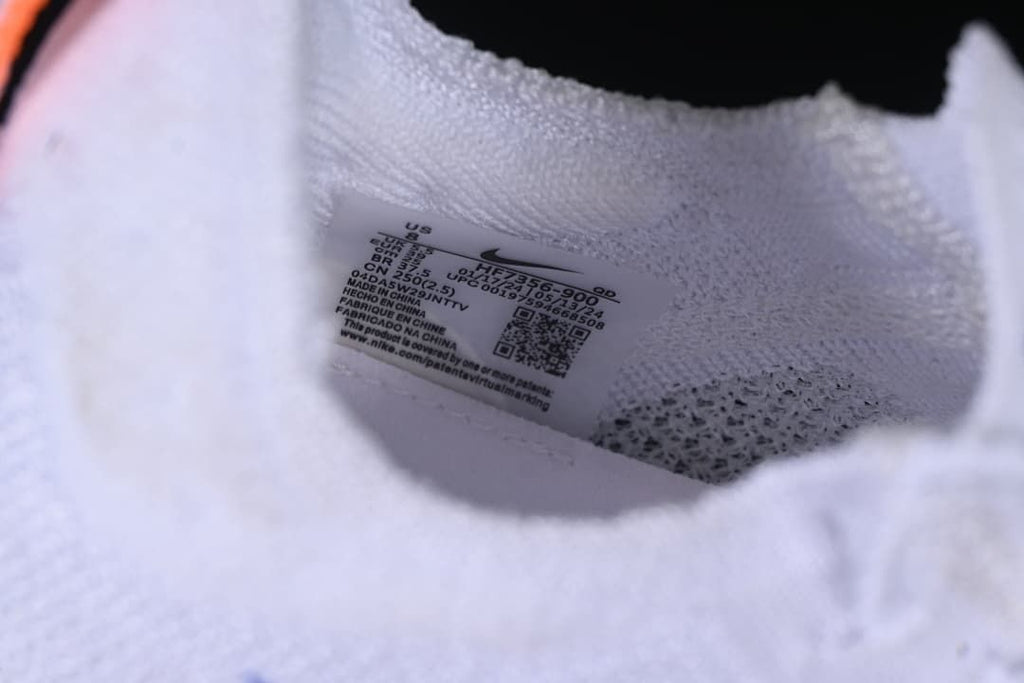 Close-up of the shoe interior label