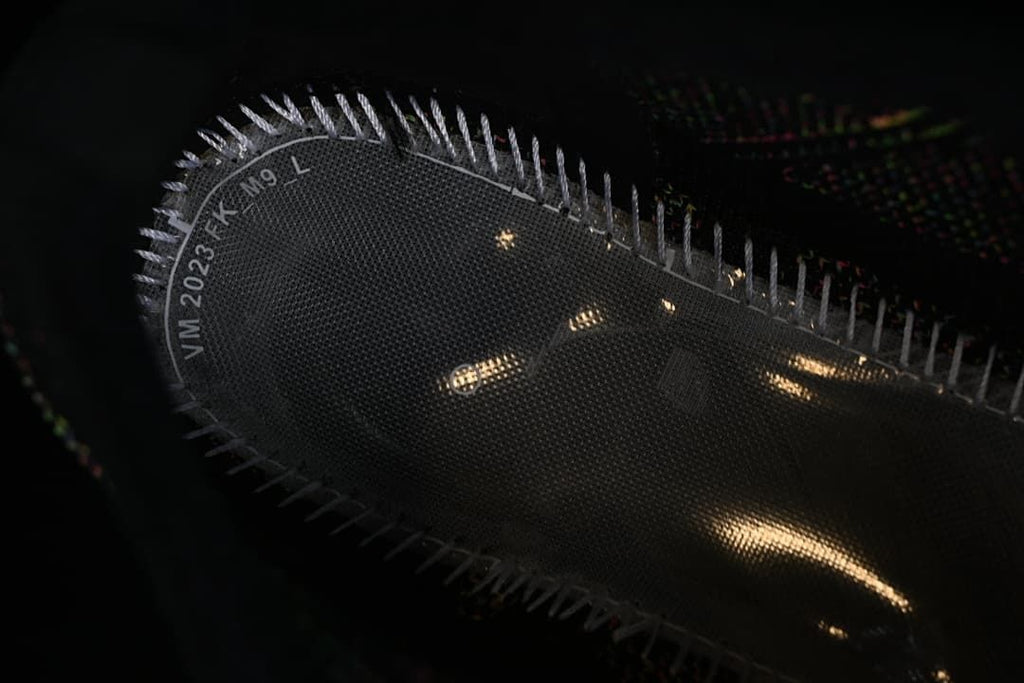 Close-up of the sneaker interior and insole edge