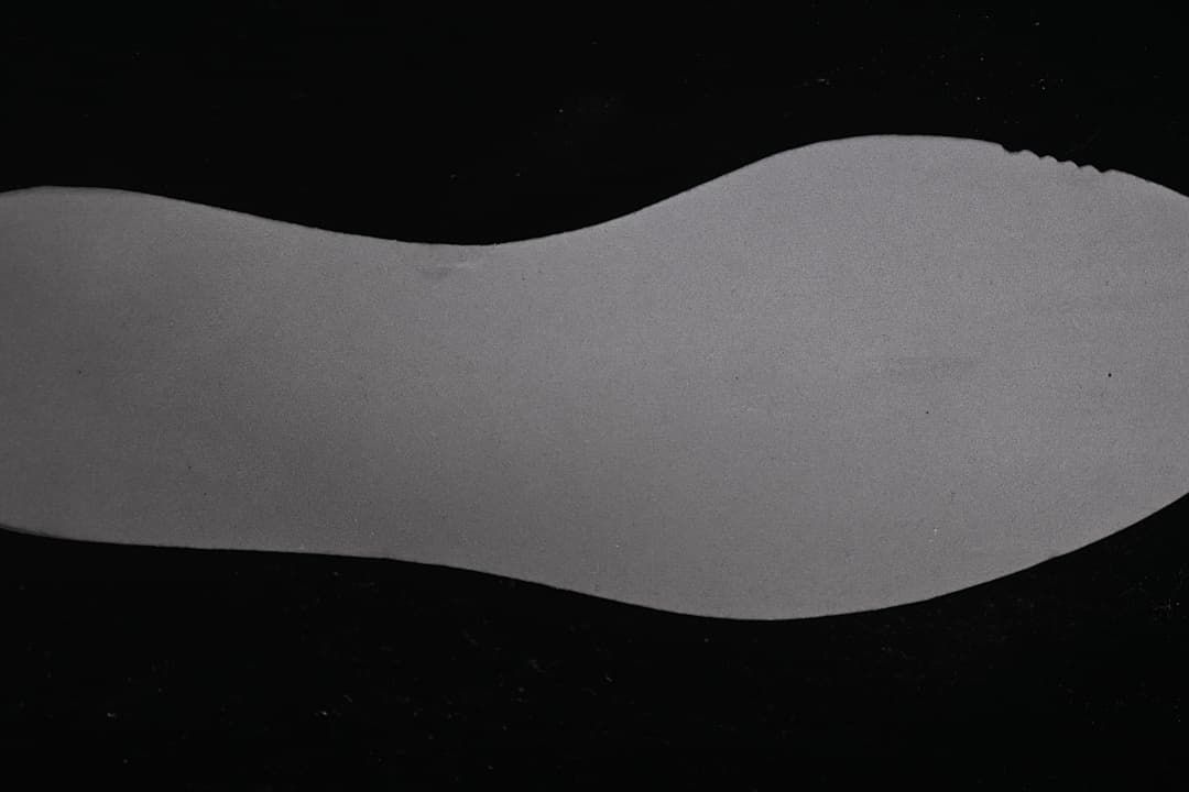 Close-up view of the shoe's dark outsole