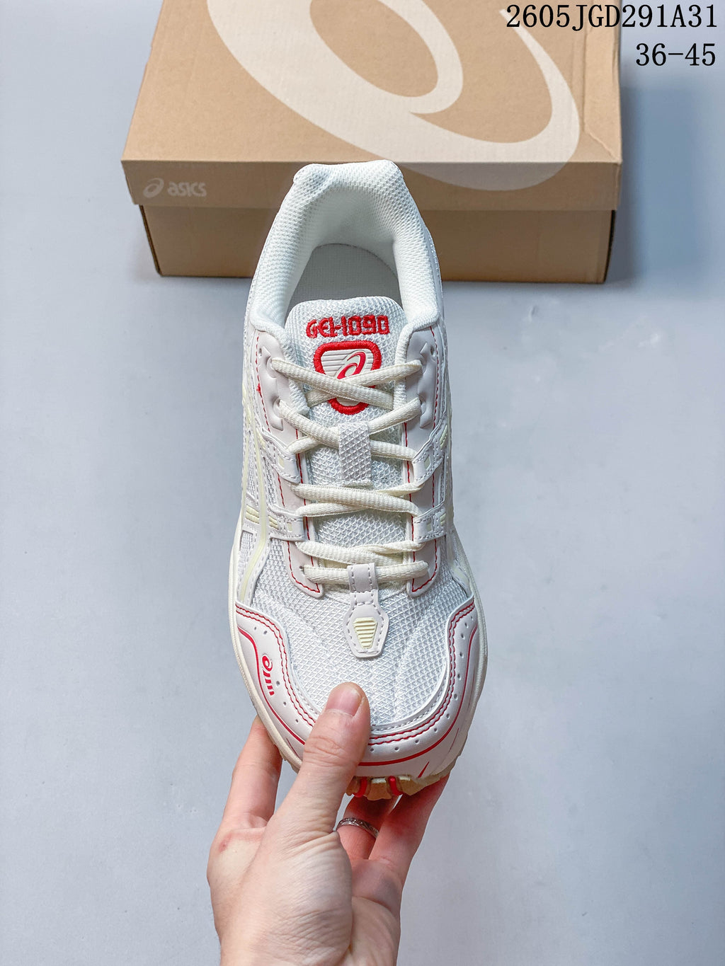 Top view highlighting the mesh upper and lace-up closure