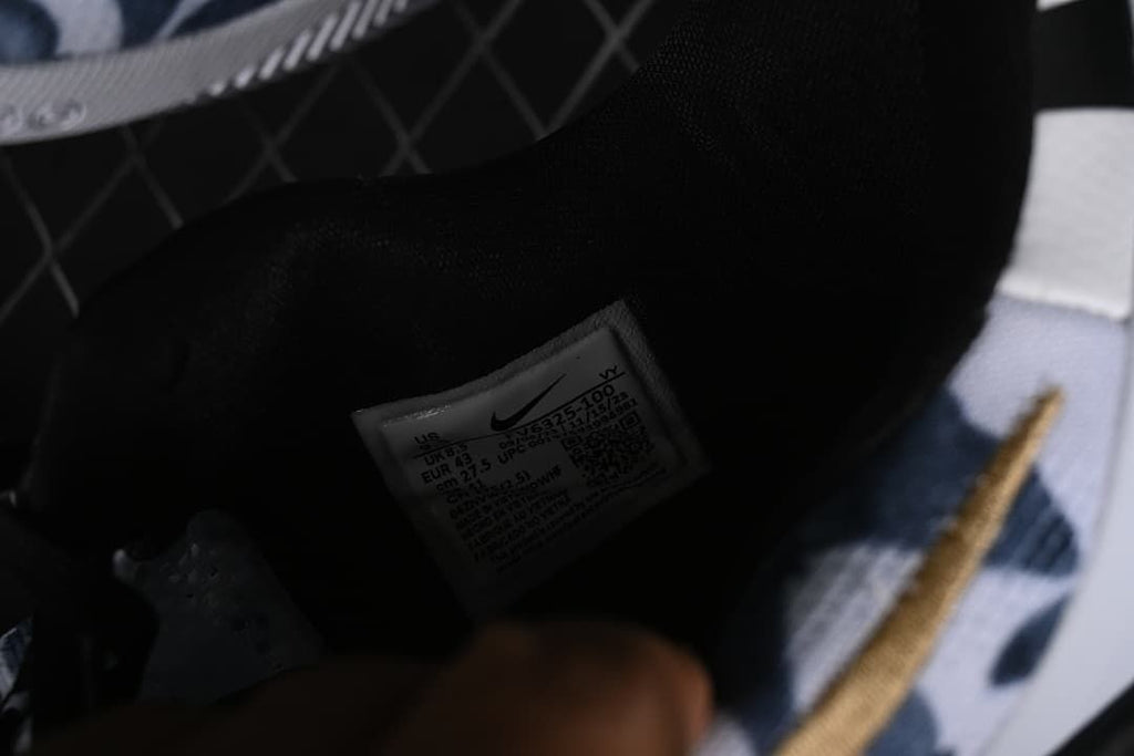 Close-up of the shoe's interior size label.