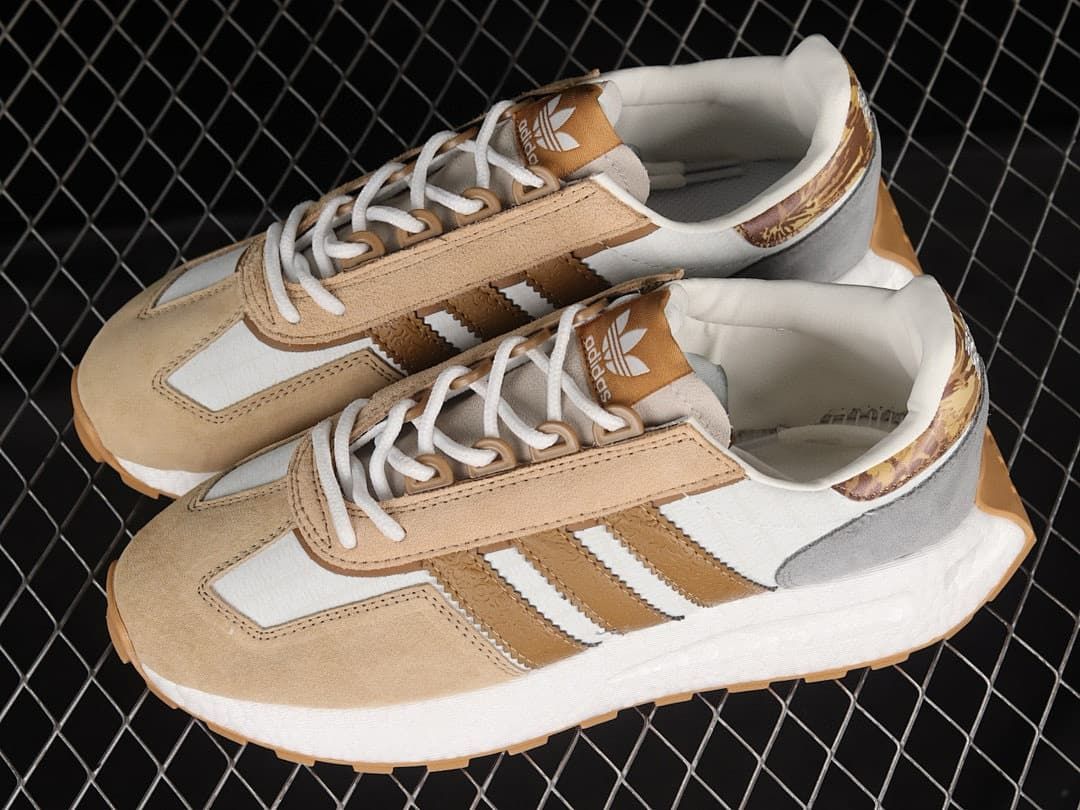 Pair of Adidas Retropy E5 sneakers viewed from above at an angle
