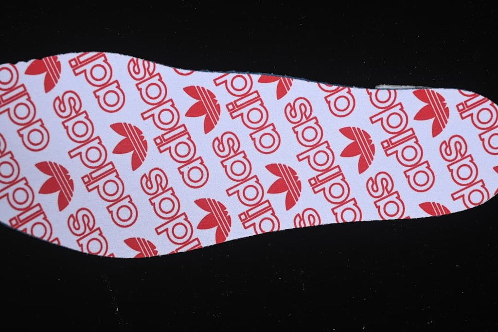 Printed adidas-patterned insole surface