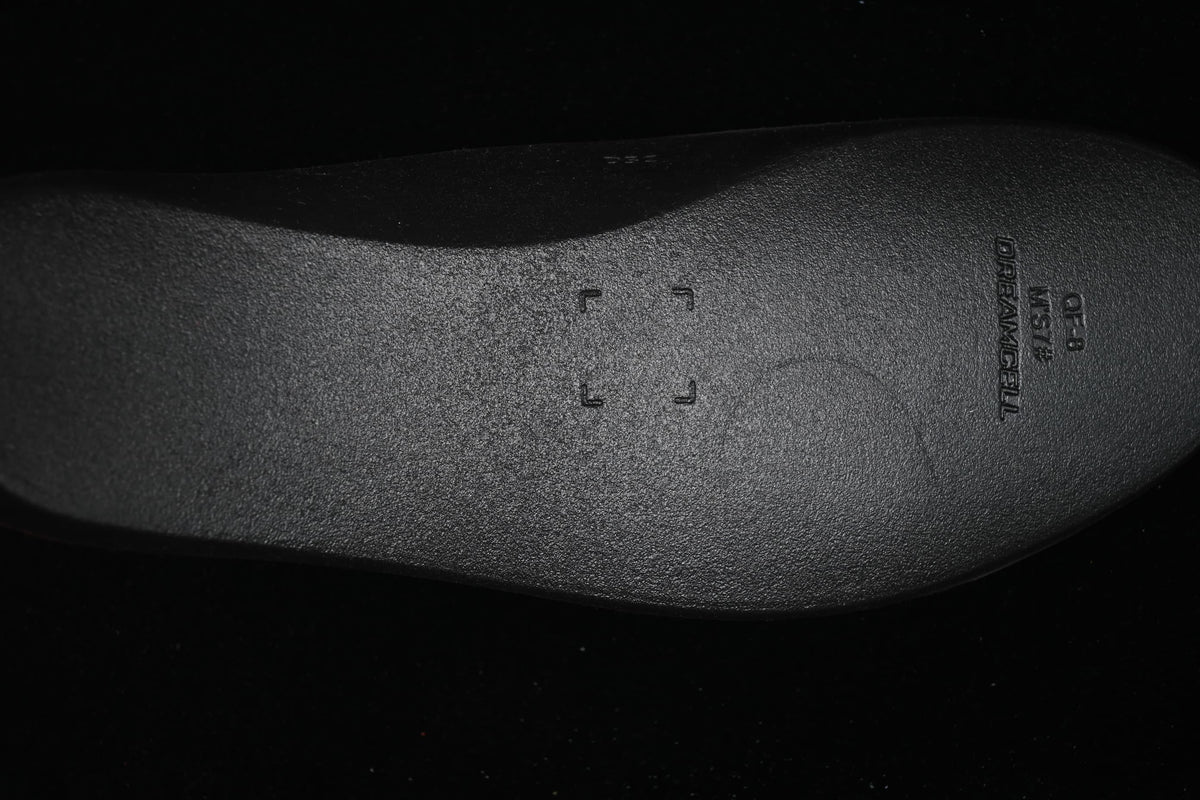 Close-up of the insole surface with embossed lettering